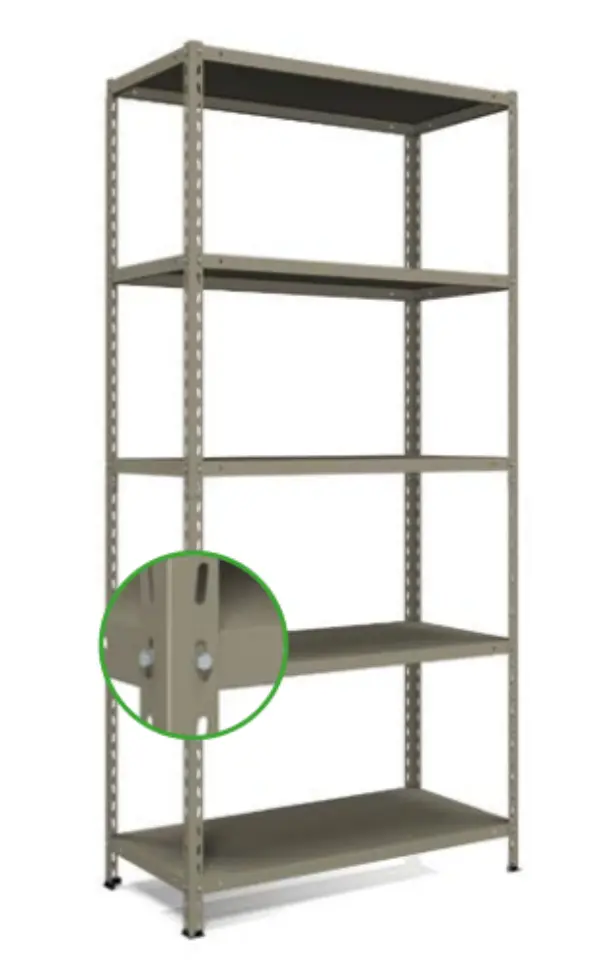 POLICA METALNA SIVA -  172X90X40 cm - H30 - 5 NIVOA